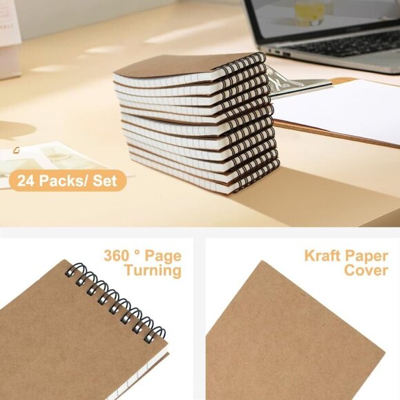 Memo Pads 24 packs, Small 3x5 Spiral Notepads, Office Style Mini Notebook, Small - Picture 5 of 9